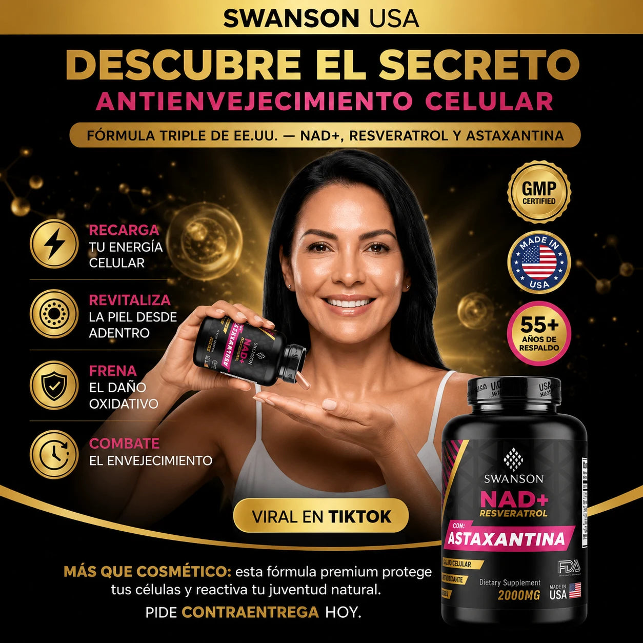 NAD+, RESVERATROL Y ASTAXANTINA